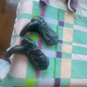 Black Leather Cowboy Boots